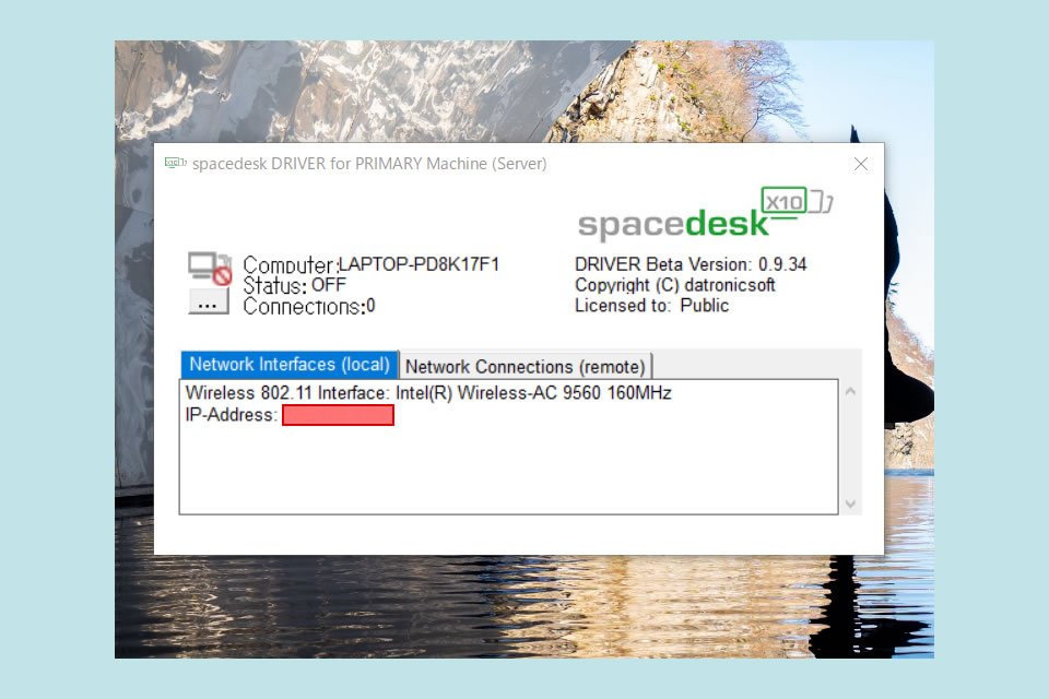 PC版spacedeskの画面1