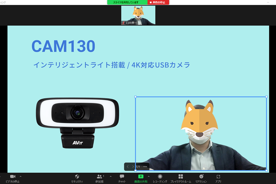 ワイプ表示の拡大・縮小や位置の調整も可能01